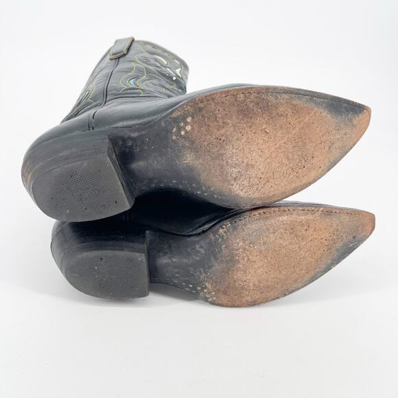 Vintage Y2K Old Gringo Angel Black Blue Short PeeWee Western Cowgirl Boot size 8 - Picture 10 of 10